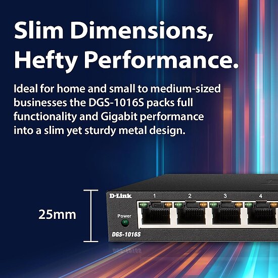 Bild 2 - D-Link DGS-1016S 16-Port Switch Desktop / Wandmontage