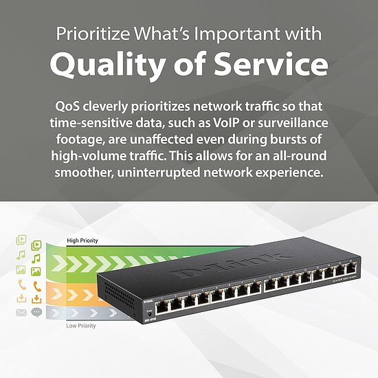 Bild 3 - D-Link DGS-1016S 16-Port Switch Desktop / Wandmontage