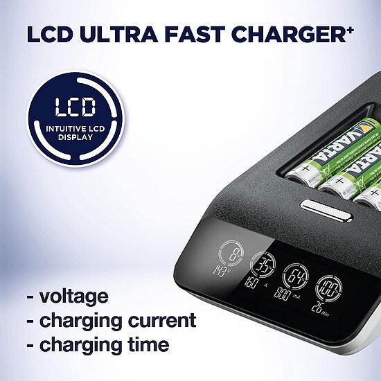 Bild 5 - VARTA Ultra Fast Charger+ f�r AA/AAA Einzelschachtladung Erkennung von defekten Zellen inkl. 4x ACCU Power AA 2100mAh