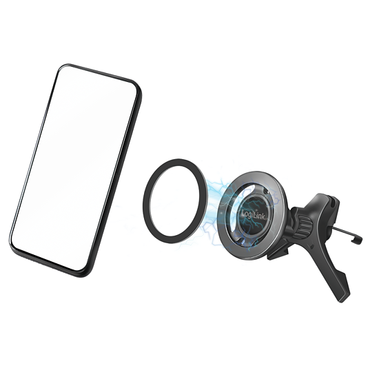 Bild 5 - Magnetischer-3-Punkt-Smartphone-Halter f�r Kfz-L�ftungsschacht, Schwarz