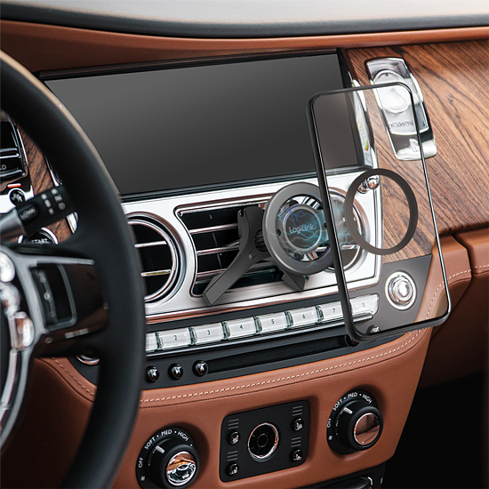 Bild 8 - Magnetischer-3-Punkt-Smartphone-Halter f�r Kfz-L�ftungsschacht, Schwarz