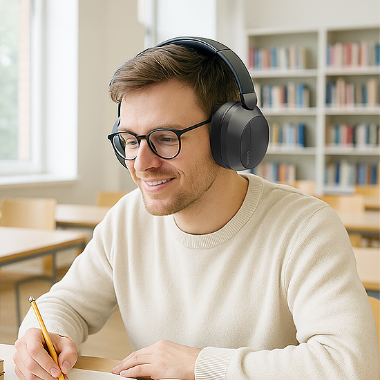 Bild 7 - BT 6.0 Sound Wave-Headset, ANC, 3,5 mm AUX, 15 Stunden Akkulaufzeit, Schwarz