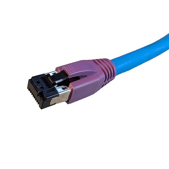 Bild 5 - CAT 8.1 Patchkabel blau AWG24 S/FTP PIMF halogenfrei max. 40 GBit/s max. 100W PoE++
