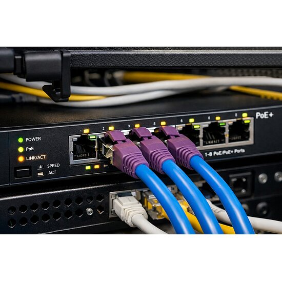 Bild 6 - CAT 8.1 Patchkabel blau AWG24 S/FTP PIMF halogenfrei max. 40 GBit/s max. 100W PoE++