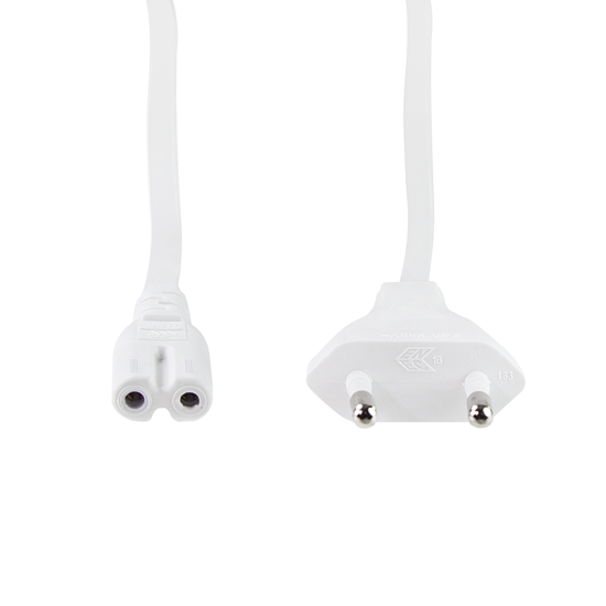 Bild 2 - Netzkabel, CEE7/16 zu IEC C7, wei, 7,5 m