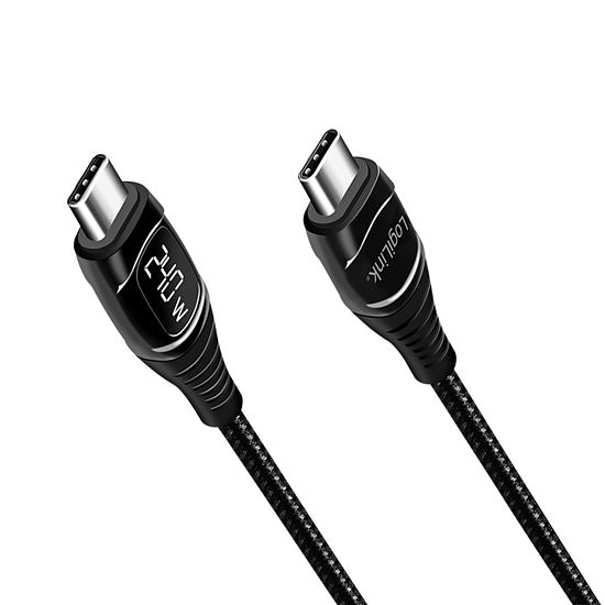 Bild 5 - USB 2.0 Type-C Kabel, C/M zu USB-C/M, E-mark, PD, Display, schwarz, 2 m max. 240 Watt