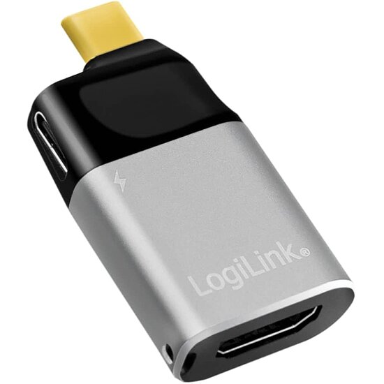 Bild 2 - USB 3.2 Gen2 Type-C-Adapter C/M zu HDMI-A+USB-C 4K PD Alu schwarz/grau