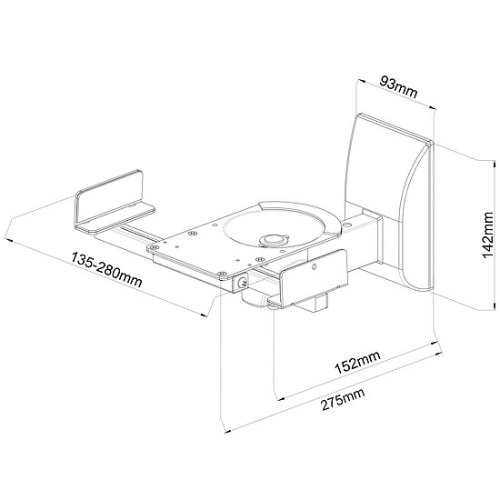 Bild 5 - Lautsprecher-Wandhalter, schwenk- & neigbar, universell, bis 25 kg