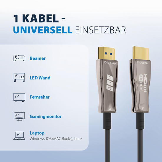 Bild 6 - HDMI Glasfaserkabel AOC aktiv 4K60Hz 18 Gbit/s schwarz komp. mit HDMI 2.0