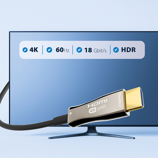 Bild 8 - HDMI Glasfaserkabel AOC aktiv 4K60Hz 18 Gbit/s schwarz komp. mit HDMI 2.0