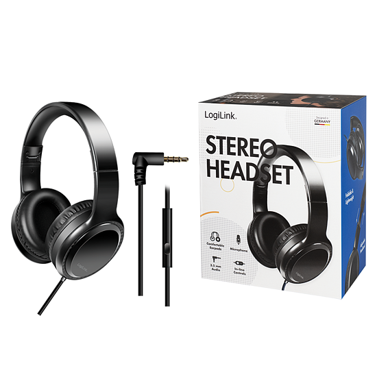 Bild 7 - Stereo-Headset mit Mikrofon, 3,5-mm-Klinkenstecker, schwarz