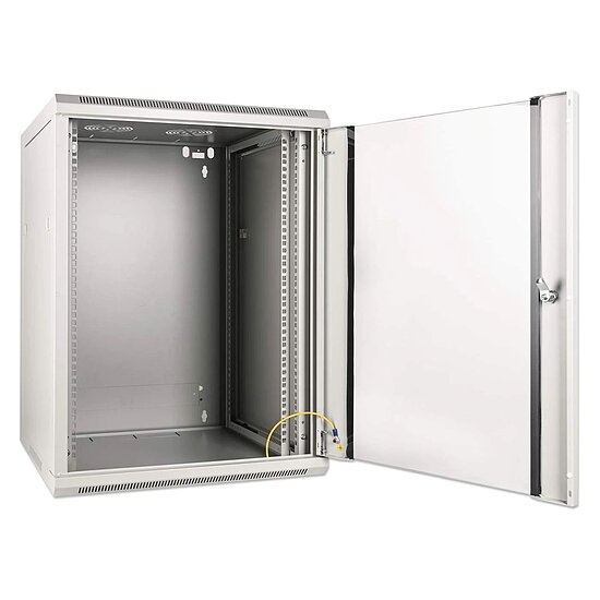 Bild 5 - Kab24 Netzwerkschrank 19 Zoll 15 HE grau Wandgehuse H:77 x B:57 x T:60cm