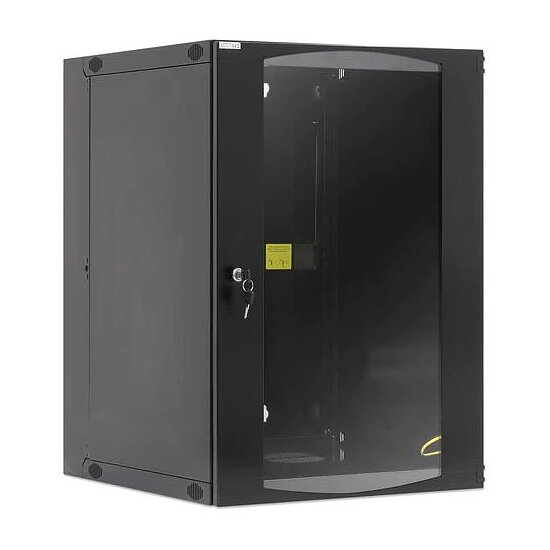 Bild 2 - Kab24� Netzwerkschrank mit Schwenkrahmen 19 Zoll 15 HE schwarz Wandgeh�use H:72,5 x B:54 x T:45cm