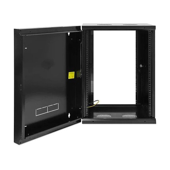 Bild 8 - Kab24� Netzwerkschrank mit Schwenkrahmen 19 Zoll 15 HE schwarz Wandgeh�use H:72,5 x B:54 x T:45cm