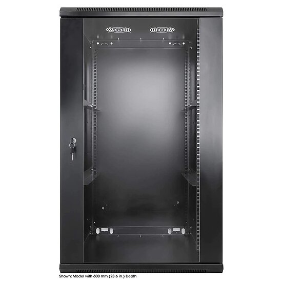 Bild 3 - Kab24 Netzwerkschrank 19 Zoll 20 HE schwarz Wandgehuse H:99,4 x B:60 x T:45cm
