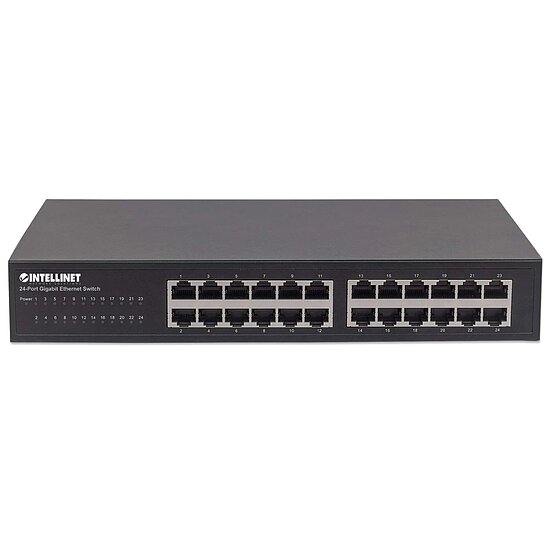 Bild 3 - 24-Port Gigabit Ethernet Switch, 24 x 10/100/1000 Mbit/s RJ45-Ports, IEEE 802.3az (Energy Efficient Ethernet), Desktop, 19