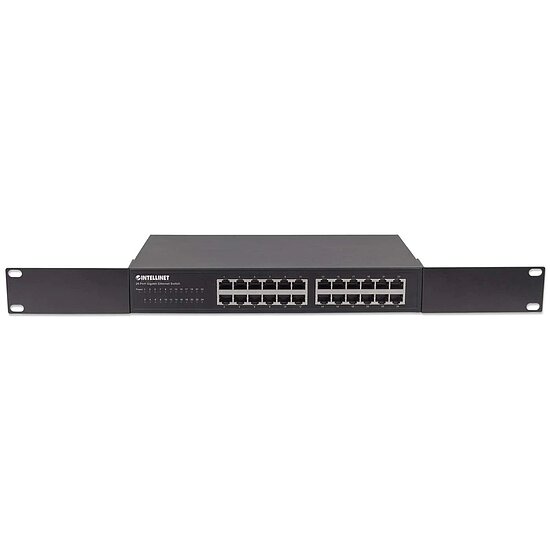 Bild 5 - 24-Port Gigabit Ethernet Switch, 24 x 10/100/1000 Mbit/s RJ45-Ports, IEEE 802.3az (Energy Efficient Ethernet), Desktop, 19
