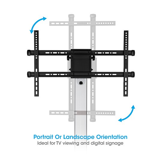 Bild 13 - Aluminium Multimedia TV-Stnder auf Rollen, hhenverstellbar / 37 - 86 Zoll / bis 50 kg / rotierbar & neigbar / Fachboden fr Laptop oder AV-Zubehr