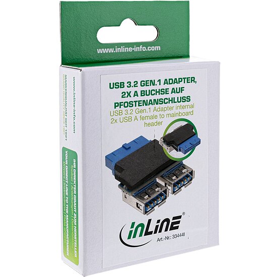 Bild 3 - InLine USB 3.0 Adapter, 2x Buchse A auf PfostenanschlussInLine USB 3.0 Adapter, 2x Buchse A auf Pfostenanschluss
