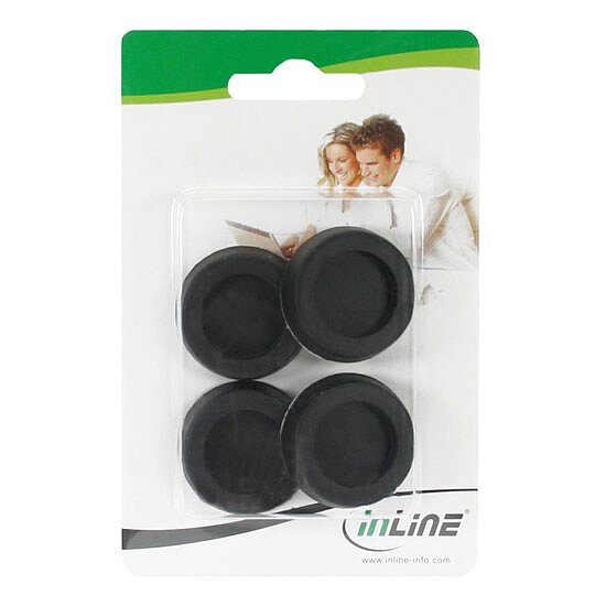 Bild 2 - InLine� Gummi-F��e, f�r PC Geh�use, 4er Pack, schwarz