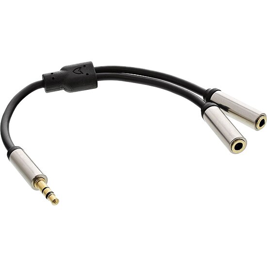 Bild 2 - InLine� Basic Slim Audio Y-Kabel 3,5mm Klinke ST an 2x BU, 0,15m