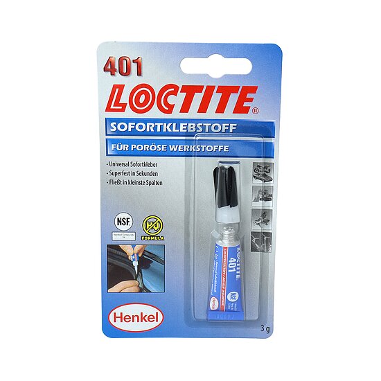 Bild 1 - Loctite 401 3g Blisterkarte Sekundenkleber NSF Sofortklebstoff IDH 195904