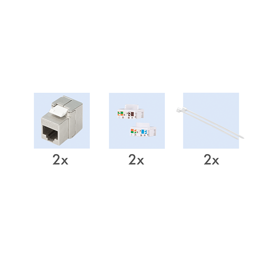 Bild 6 - Modulare Anschlussdose mit 2 Cat.6A Modulen + Aufputzgehuse, wei