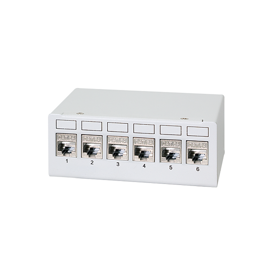 Bild 2 - Patch Panel 6 Port mit 6 Cat.6A Keystone Modulen
