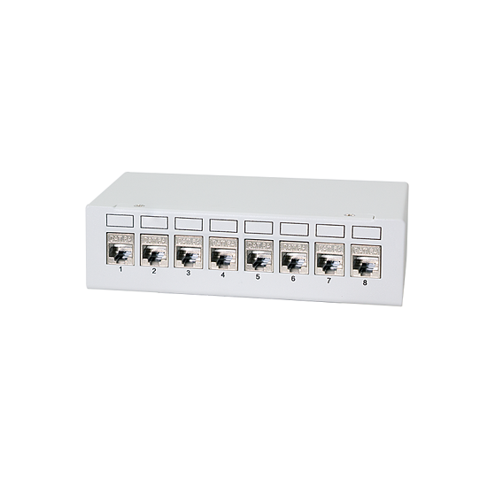 Bild 2 - Patch Panel 8 Port mit 8 Cat.6A Keystone Modulen
