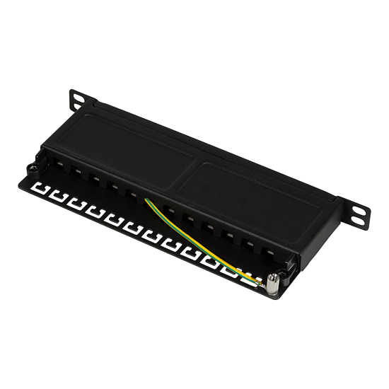 Bild 4 - LogiLink Professional NP0066 geschirmtes Cat 6A Patch-/Verteilerfeld mit 12-Ports 10 Zoll 0, 5 HE Schwarz