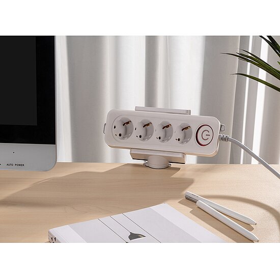 Bild 6 - Klemmhalter fr Steckdosenleisten, 360 Dreh-Design, wei