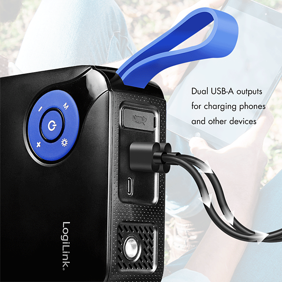 Bild 5 - 4-in-1-Starthilfeger�t, Powerbank, Luftpumpe, Notlicht, 12 V/7200 mAh, schwarz