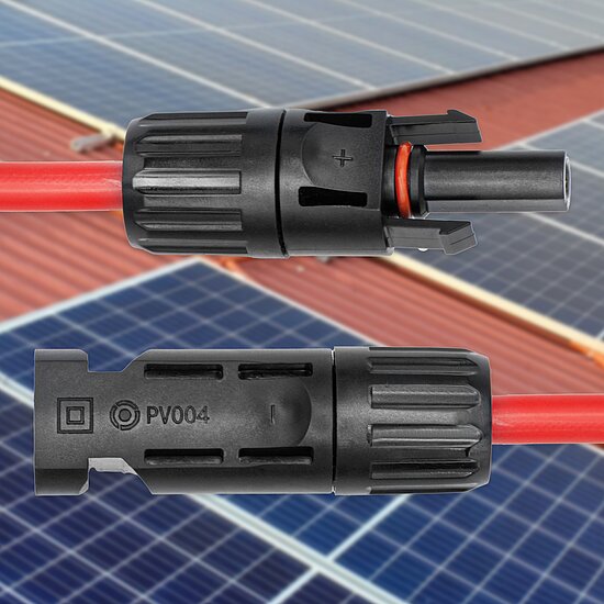 Bild 2 - Solarkabel Verlngerung rot mit Solar Stecker / Kupplung 1 x 6mm Kabel