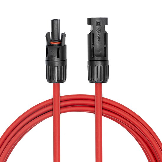 Bild 4 - Solarkabel Verlngerung rot mit Solar Stecker / Kupplung 1 x 6mm Kabel