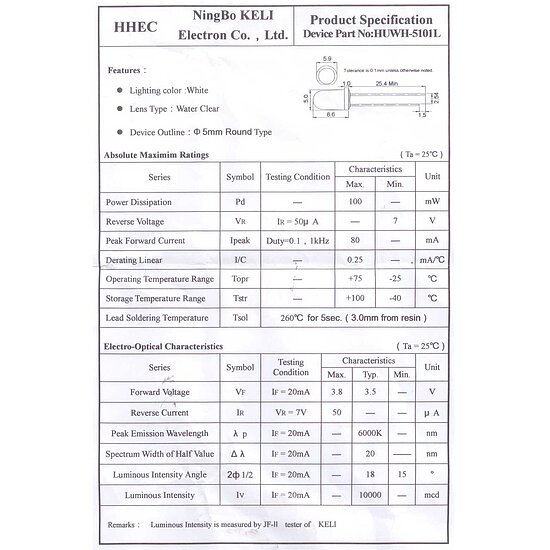 Bild 2 - LED weiss 5mm 10000 mcd