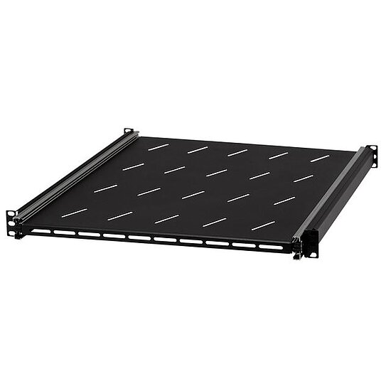 Bild 2 - 19 Zoll ausziehbarer Fachboden 1HE schwarz 550mm f�r Strebenabstand von 54-95cm