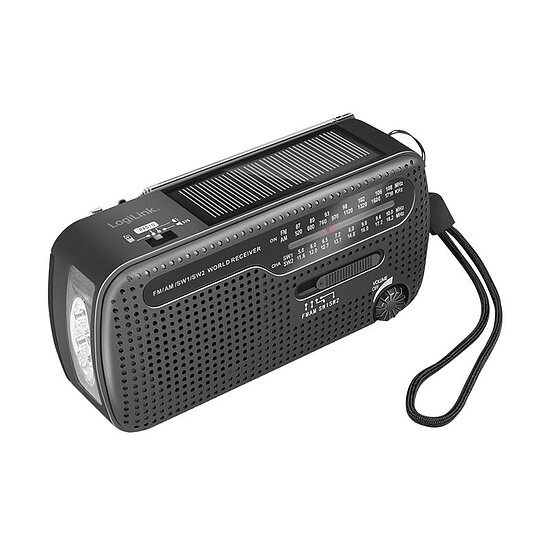 Bild 6 - Dynamo-Handkurbel-Radio mit Solarpanel und Taschenlampe