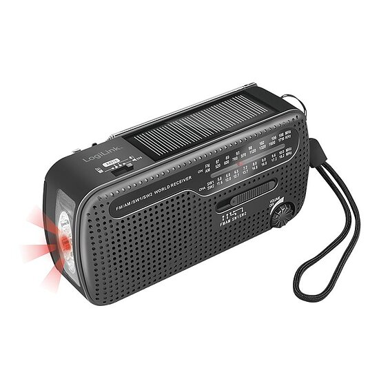 Bild 7 - Dynamo-Handkurbel-Radio mit Solarpanel und Taschenlampe