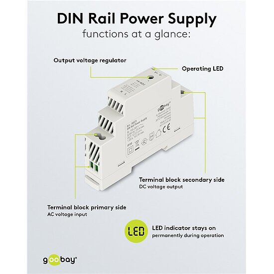 Bild 4 - Hutschienen-Netzteil (DIN-Rail) 12 V, 1,25 A, 15 W