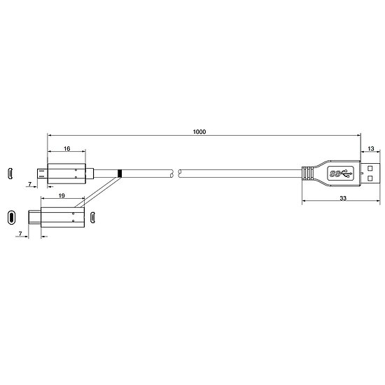 Bild 2 - Kab24� 2 in 1 Micro USB Kabel & USB C Kabel Datenkabel mit Micro USB und Typ-C Schnellladekabel bis zu 2,1 A