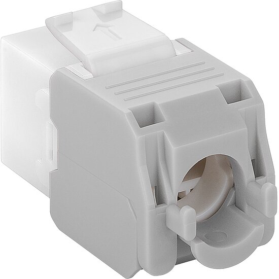 Bild 2 - KeyStone Jack weiss CAT 6a 500MHz RJ45 Toolless Werkzeugfrei UTP SNAP-IN max. 10 GBit/s