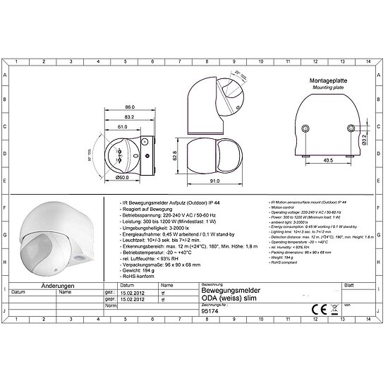 Bild 3 - Infrarot Bewegungsmelder slim Aufputz Outdoor