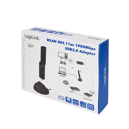 Bild 9 - Wireless LAN Adapter, 802.11ac, USB 3.0, USB-Halterung, 1900 Mbit/s