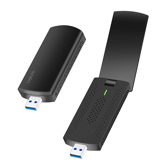 Bild 2 - Wi-Fi 6E USB-Adapter mit magnetischer Halterung, 5.8 GHz, WPA/WPA2, WPA3, 5 W, LED, Schwarz