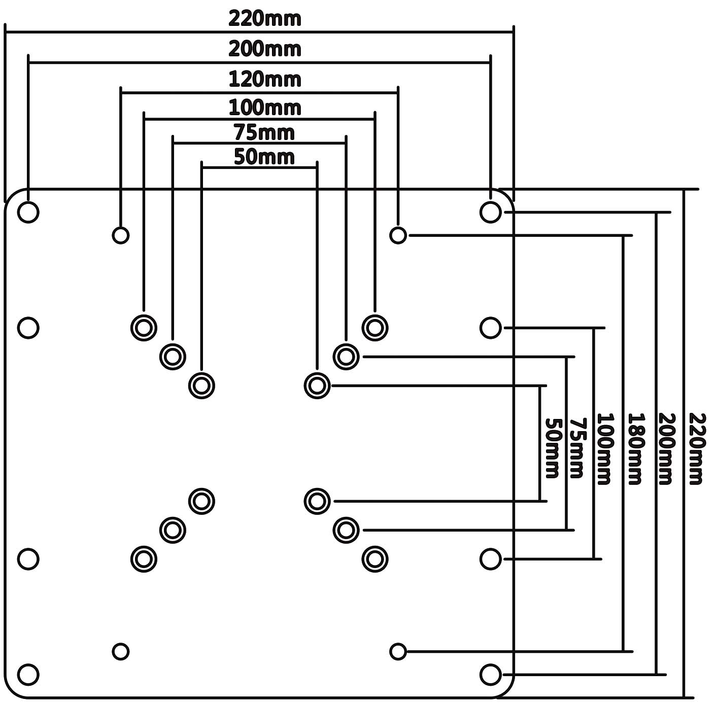 VESA Adapter schwarz adaptiert VESA 50 / 75 / 100 auf bis zu VESA 200 ...