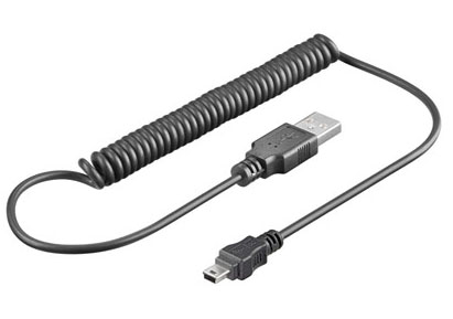 RIIEYOCA Mini-USB-Spiralkabel - 90 Grad Rechtwinklig, Dehnbar Von 47 Cm Bis 120 Cm, Für Kameras & Externe Festplatten