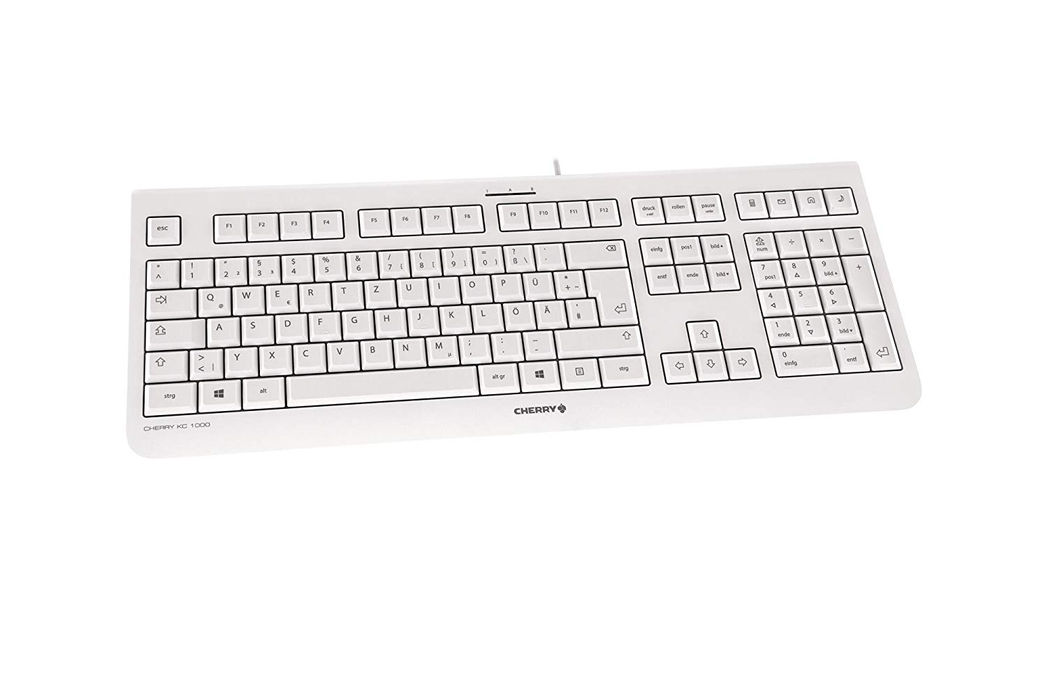 Cherry KC1000 Corded weiß grau USB-Tastatur, Ultraflat (Computer)