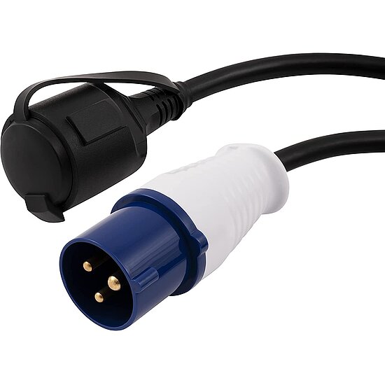 Bild 1 - Camping Stromadapter CEE-Stecker auf Schutzkontakt-Kupplung 0,35m H07RNG 3G2,5, 230V, IP44