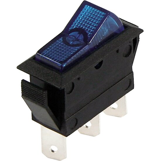 Bild 1 - Kfz-Schalter 3-polig 12V-250V/20A, blau, Wechselschalter