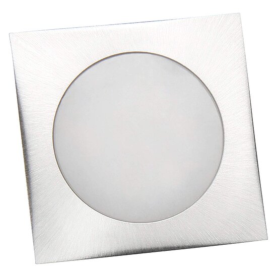 Bild 1 - LED Einbauleuchte quadratisch Alu gebrstet 55 x 55mm IP67 neutralweis 4000 K 0,5W 60 Lumen